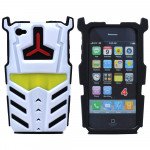 Wholesale iPhone 4 4S 3D Transformer Hybrid Case (White-Black)